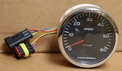 # VP21234487 Volvo Penta EVC 60 Mph Speedometer Gauge Black Face Boat Marine • $125