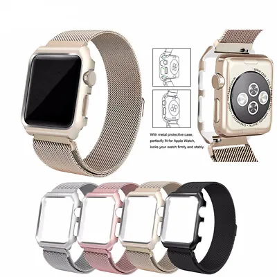 $7.99 • Buy Milanese Metal Strap Band +case For Apple Watch Series 5 4 3 2 6 Iwatch 40 44 38