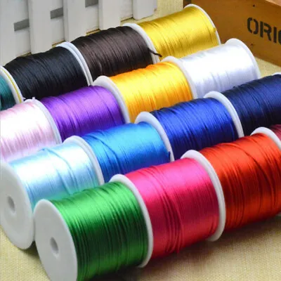 1.5mm Satin Silk Macrame Cord Beading Cord Thread String For Jewelry Making AU • $8.35
