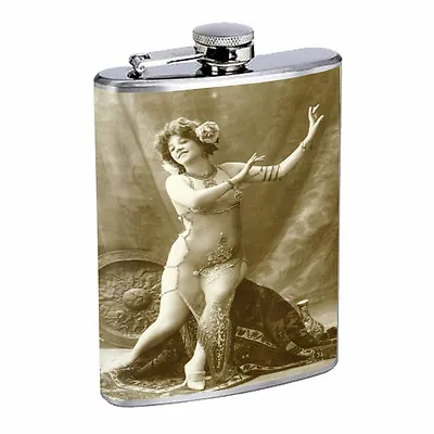 Vintage Gypsy Woman D10 Flask 8oz Stainless Steel Hip Drinking Whiskey • $14.95