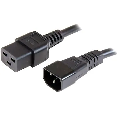 £4.99 • Buy C19 To C14 Power Extension Mains Lead Cable 1m-2m Black