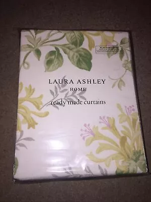 LAURA ASHLEY HONEYSUCKLE TRAIL  CAMOMILE   CURTAINS 88 Wx90 L/223cmx229cm SP£240 • £220