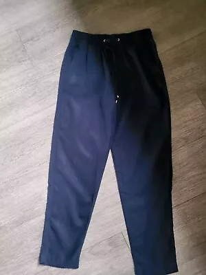 M&s Collection Navy Blue Linen Trousers Size 8s • £2