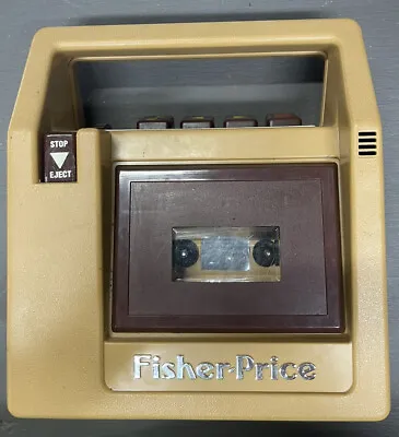 Vintage 1980s Fisher Price Toy Brown Cassette Player Tape Recorder • $27.49