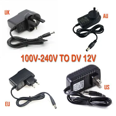 $3.41 • Buy 1A 2A AC/DC 12V Plug Power Supply Adapter Transformer For CCTV Camera/LED Strip