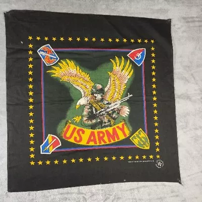 US Army Bandana Soldier Hankie Eagle America 80s Motorcyle Biker US Vintage  • $14