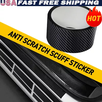 Carbon Fiber Accessories Vinyl Car Door Scuff Sill Cover Plate Sticker Protector • $7.99