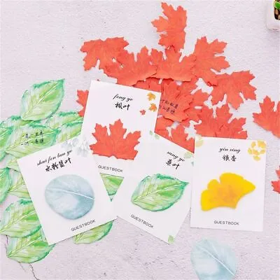 DIY Cute Office Supplies Memo Pad Sticky Notes Leaf Shape Paster Sticker • $2.01