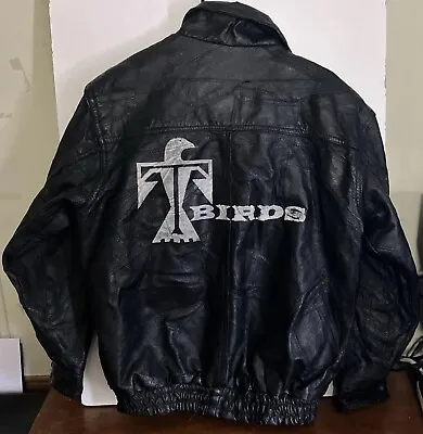 VINTAGE Napoline Jacket RARE T Birds Edition Genuine Black Leather MEN’S MEDIUM • $279.99