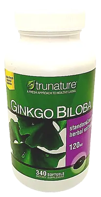 Trunature Ginkgo Biloba 120 Mg 340 Softgels Support Memory EXP 10/2025 • $19.70