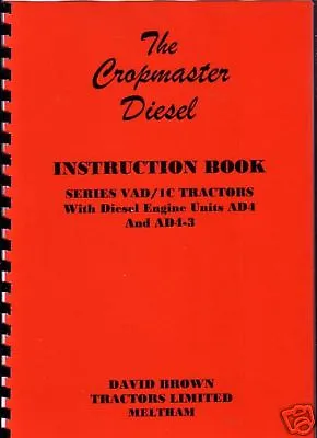 David Brown Cropmaster Tractor Instruction Manual Book • £12