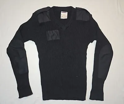 VINTAGE Brigade Quartermasters Sweater Mens 42 Black 100% Wool Military Pullover • $25