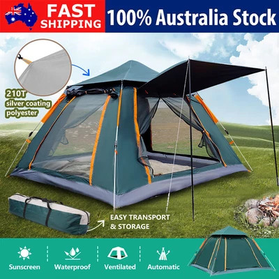 $68.95 • Buy Pop Up Tent Camping Beach Tents 4-5 Person Portable Hiking Shade Shelter Outdoor