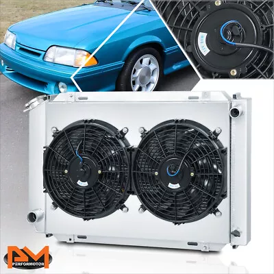 For 79-93 Ford/Lincoln/Mercury Aluminum Core 3-Row Racing Radiator W/Fan Shroud • $183.89