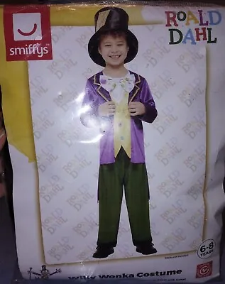 Roald Dahl Willy Wonka Chocolate Factory Kids Costume SMIFFYS - Size 6 - 8 • $39.95