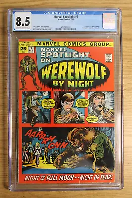 Marvel Spotlight #2 (Marvel 1972) Origin & 1st App Werewolf By Night CGC 8.5 • $749.99
