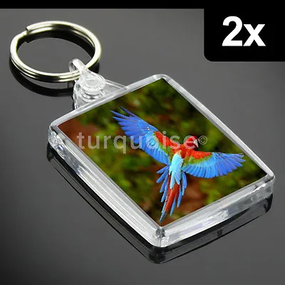 2x Premium Clear Acrylic Blank Keyrings Key Fobs 45 X 35 Mm | Passport Photo • £3.99
