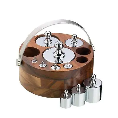 £42.95 • Buy Ten Piece Metric Weight Set With Acacia Wood Stand Weights
