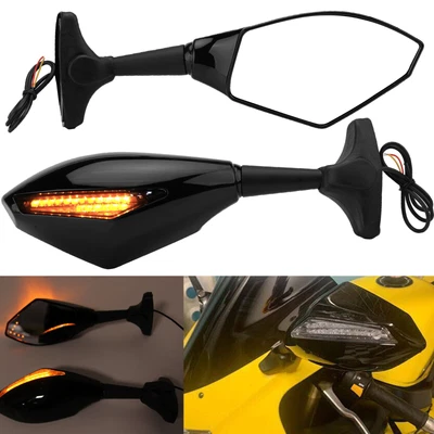 $32.92 • Buy Motorcycle LED Turn Signals Side Mirrors For Suzuki Kawasaki Ninja 250R 500R 636
