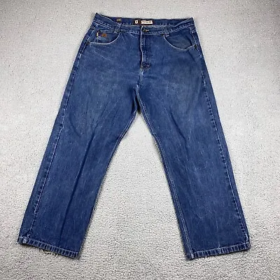 Vintage MECCA Jeans Mens 40x32 Blue Denim Baggy Hip Hop Wide Leg 90s Y2K • $19.20