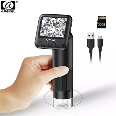 APEXEL HD Handheld Digital 800X Magnification Microscope LCD Screen With TF Card • $63.99