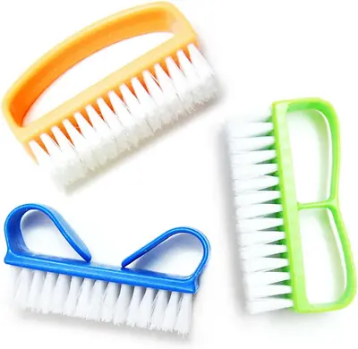Nail Clean Brush 3 Pcs Double Sided Finger Brush Cleaning Scrubbing Brushes For • £4.97