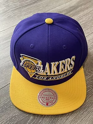 Los Angeles Lakers Mitchell & Ness SnapBack Hat Purple / Yellow Color • $22.99