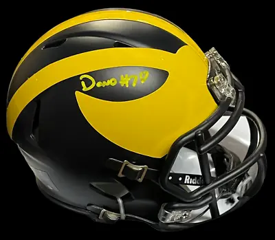 Donovan Edwards Signed Michigan Wolverines Riddell Speed Mini Helmet Jsa Coa • $129.99
