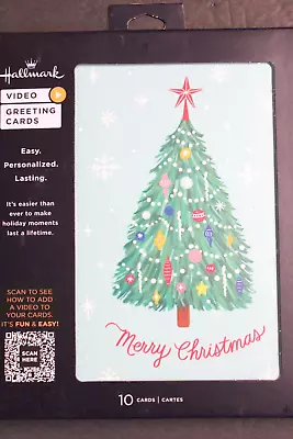 New Hallmark Pack Of 10 Personalized Video Cards Christmas Tree Merry Christmas • $10.98