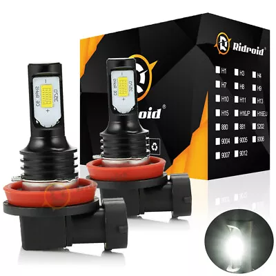 RIDROID H11 H9 LED High Beam Headlight Bulbs Conversion Kit Bright White 6000K • $11.99