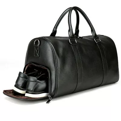 £59.87 • Buy Leather Travel Weekender Overnight Duffel Bag Gym Sports Luggage Bags For Men 