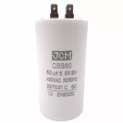 $16.50 • Buy 50UF 450VAC Motor Run Capacitor 450V AC CBB60 50 UF Round White 50/60HZ Cap