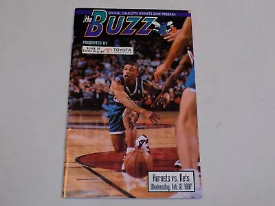 Charlotte Hornets Buzz Game Program Feb 12 1997 Muggsy Bogues New Jersey Nets + • $8.99