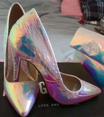 £18.99 • Buy Missguided Translucent  🌈 Shoes And Bag Size 3 Brand New 