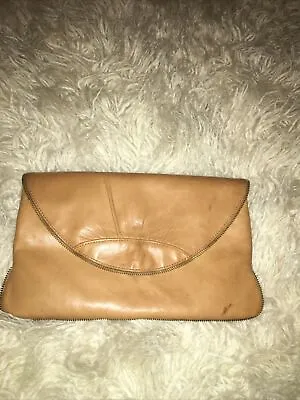 Lauren Merkin Clutch Butter Soft Leather Zipper Trim • $20