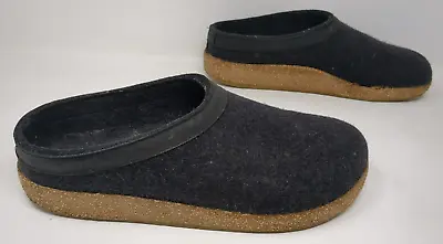 Haflinger Grizzly Black Wool Clogs Warm Slippers Slip On Shoe Women Size 41 / 10 • $39.99