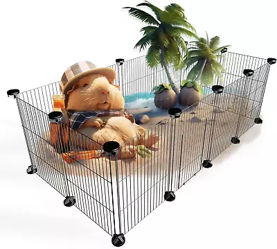 Small Animal Playpen 12 Panels 16X12Inch C&C Guinea Pig Cages Indoor Rabbit  • $36.25