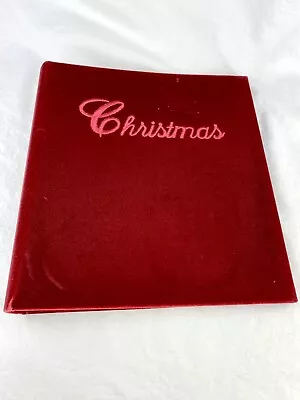 Retro Vintage Red Velvet Christmas Embroidered Photo Album Binder • $18