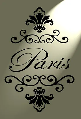 Paris French Damask Stencil Shabby Chic Mylar Vintage A4 297x210 Wall Furniture • £5.79
