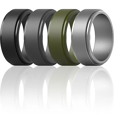 ThunderFit Silicone Rings Men Breathable Air Grooves Step Edge 10mm Wide (4 PK) • $14.99