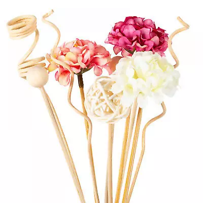 10x Pink Hydrangea Flower Rattan Reed Diffuser Stick Aroma Fragrances Home Decor • $3.73