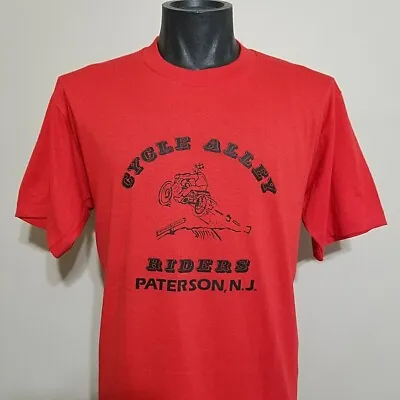 Vintage Cycle Alley Riders Tee Patterson NJ Motorcycle Club T Shirt 1980s NOS XL • $124.88