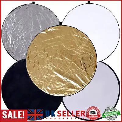 5 In 1 Collapsible Light Round Photography Reflector For Multi Photo (60cm) GB • £9.48