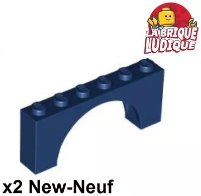 LEGO 2x Brick Arche Arch 1x6x2 Blue Dark / Dark Blue 15254 New • $3.85