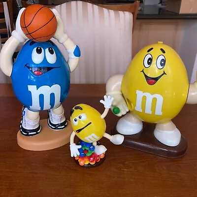 3 X M & M's Vintage Collectible M&M Pull Lever Candy Dispensers 2 Large Size • $49.90
