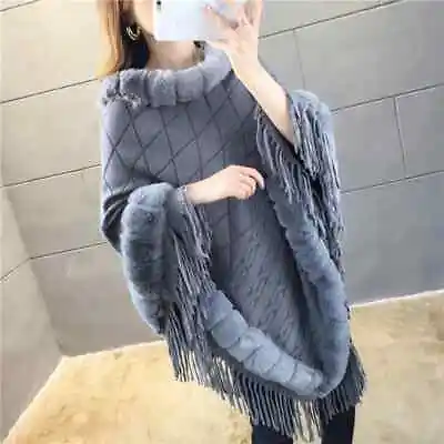 New Autumn And Winter Imitation Rabbit Fur Women's Coat Shawl Warm Cloak • $53.90