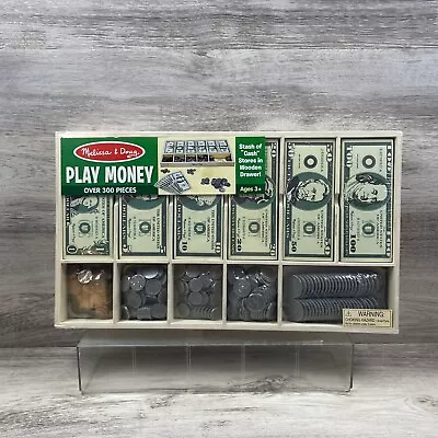 Melissa And Doug Wooden Play Money Set With Paper Bills And Plastic Coins • $24.99