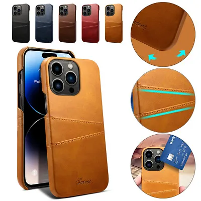 $12.55 • Buy Case For IPhone 14 13 12 11 Pro XS Max XR 8 7 6 Luxury Leather Card Holder Cover
