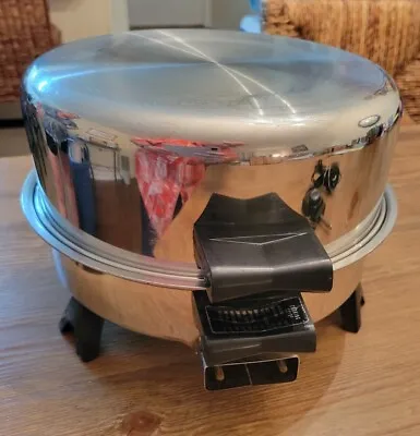 Saladmaster 7817 Electric Skillet Egg Poacher 11  W Domed Lid 1970 Super Clean! • $99.95