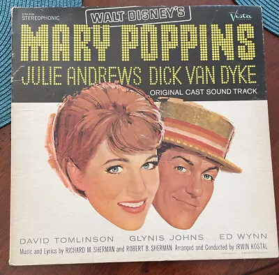 1964 Mary Poppins - Walt Disney Vinyl Record Lp Vista Bv 4026 • $50